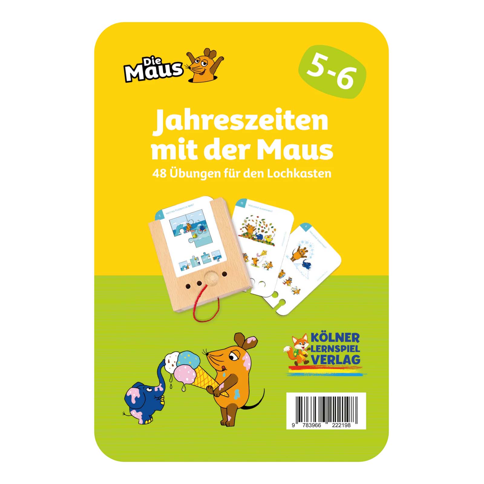 Lochkasten Kartensatz Jahreszeiten mit der Maus 5-6